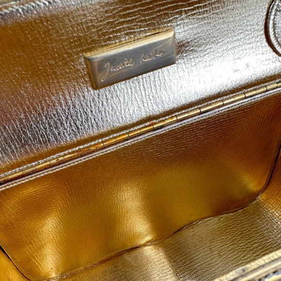 Rare Vintage JUDITH LEIBER Minaudière Gold Crystal Gilded Stamp Clutch Bag - Picture 13 of 16